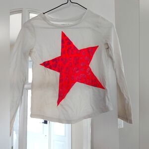 Kids White Shirt with Red Star